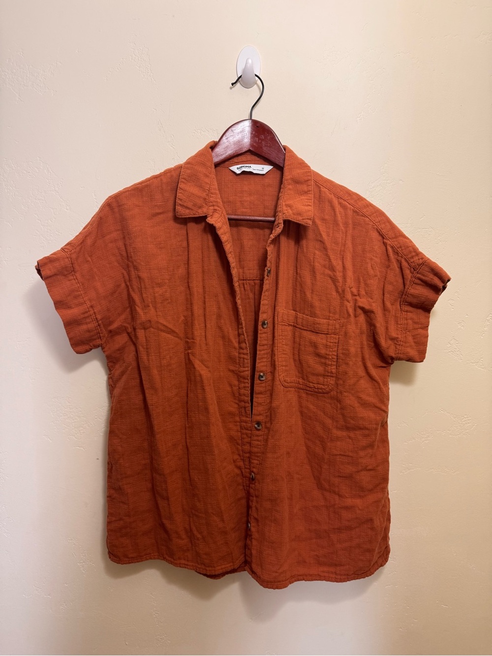 Sonoma Orange Button Up Shirt- M